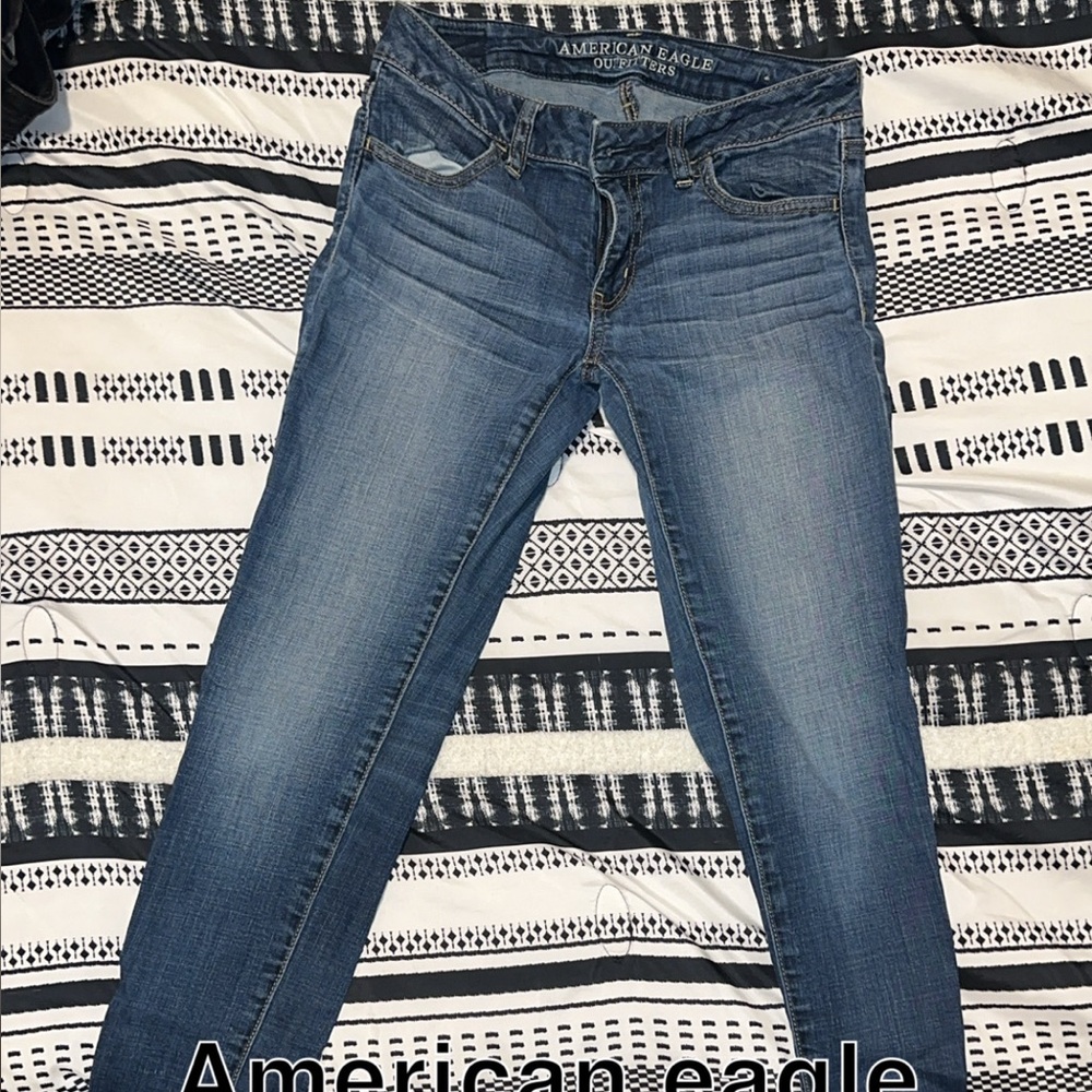 American Eagle Outfitters Women's Dark Blue Skinny Jeans
